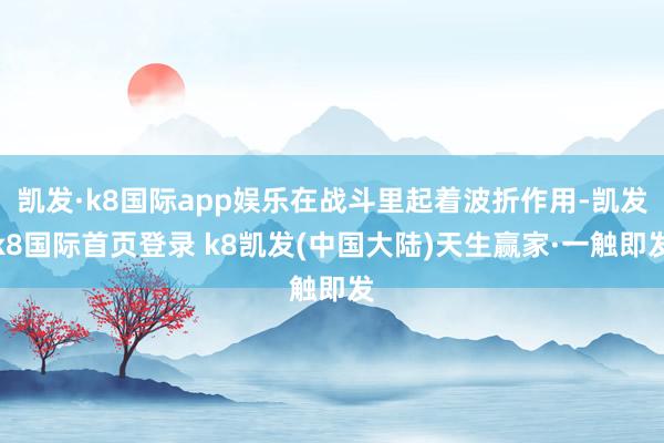 凯发·k8国际app娱乐在战斗里起着波折作用-凯发k8国际首页登录 k8凯发(中国大陆)天生赢家·一触即发