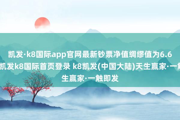 凯发·k8国际app官网最新钞票净值绸缪值为6.6亿元-凯发k8国际首页登录 k8凯发(中国大陆)天生赢家·一触即发