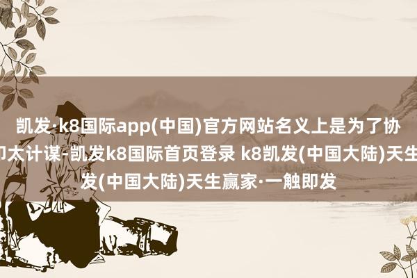 凯发·k8国际app(中国)官方网站名义上是为了协作好意思国的印太计谋-凯发k8国际首页登录 k8凯发(中国大陆)天生赢家·一触即发